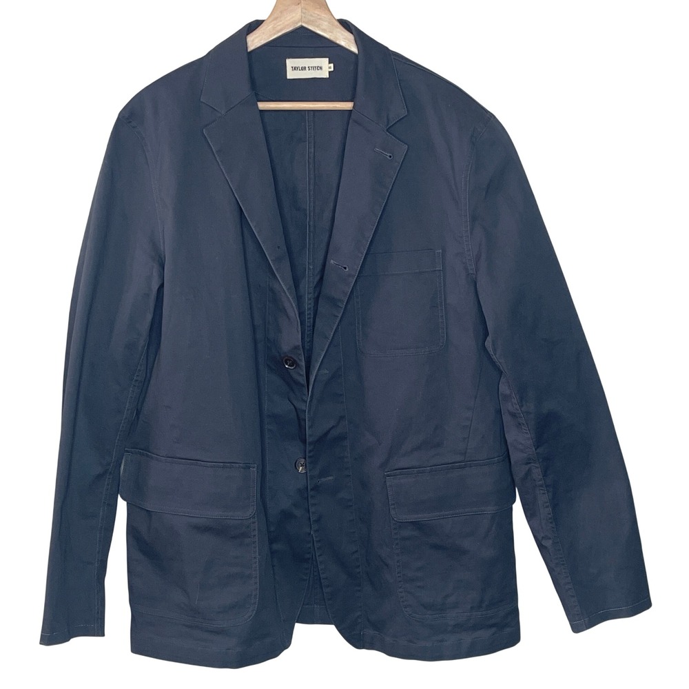Taylor Stitch Mens Lightweight Black Blazer Organic Cotton Workwear Casual